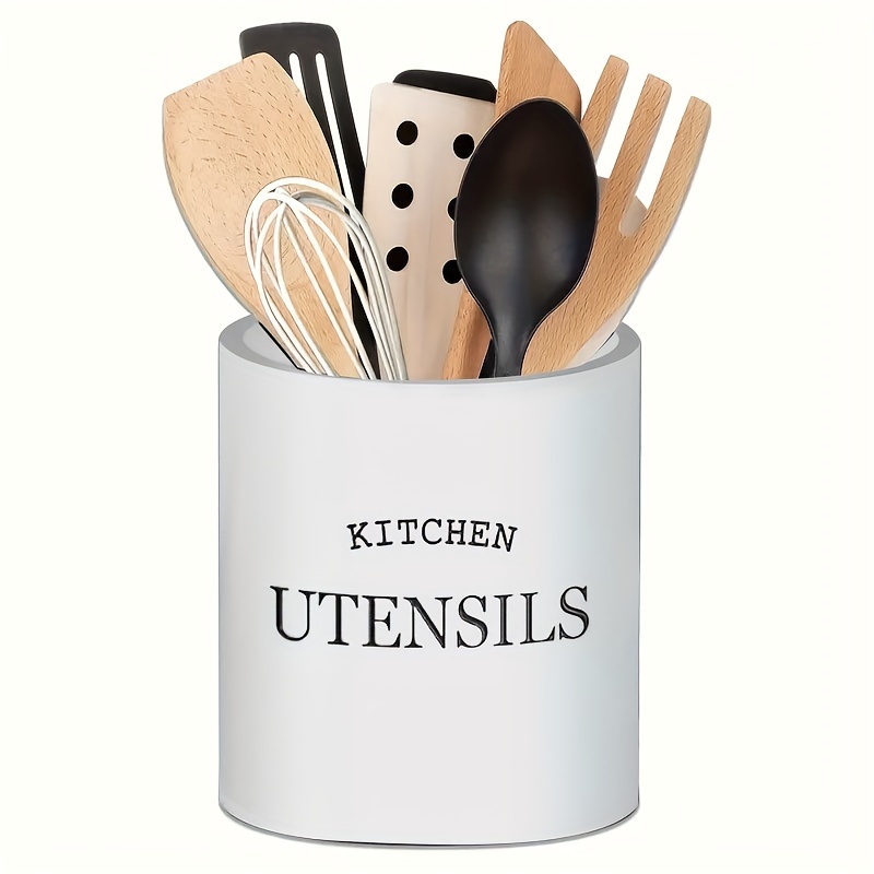 Kitchen Utensil Holder - Rustieke zwarte houten keukengereihouder - aanrechtorganizer