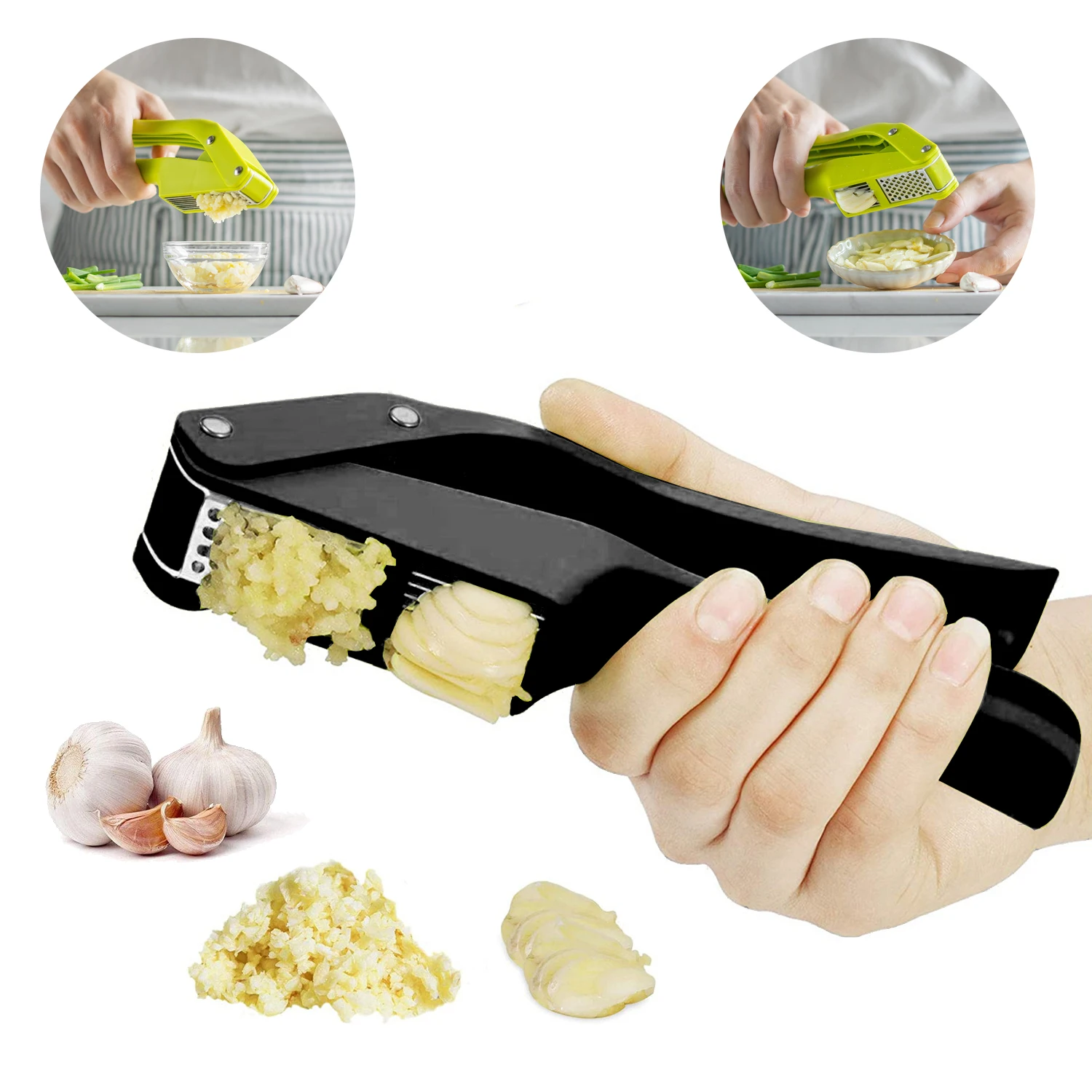 Kitchen Gadgets Gifts - 2-in-1 Knoflook Ricer en Slicer Druk