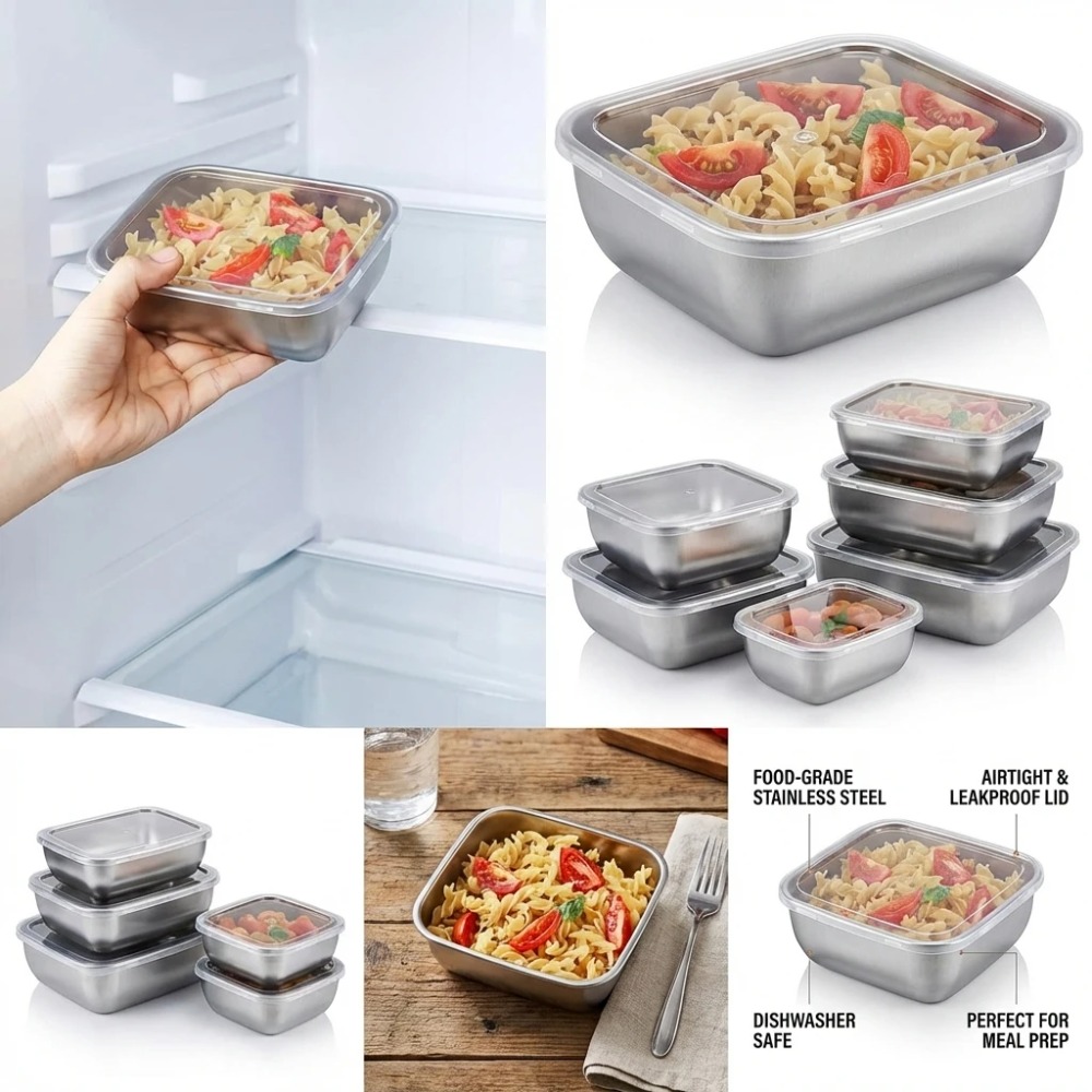 6 stuks roestvrijstalen voedse - Kitchen Gadgets Storage recensie en prijs