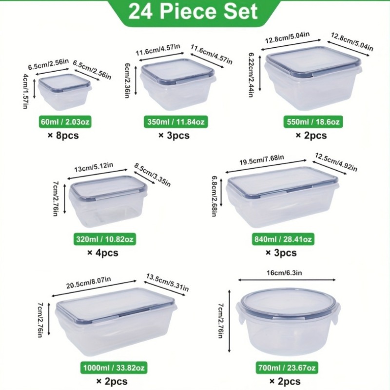 48-delige BPA-vrije voedselbew - Kitchen Gadgets Storage recensie en prijs