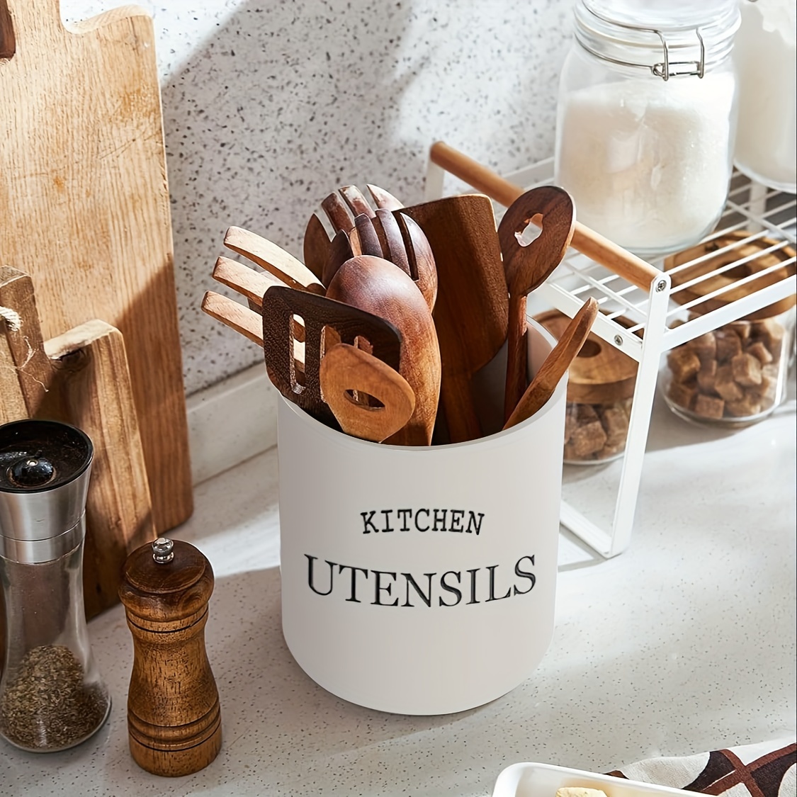 Rustieke zwarte houten keukeng - Kitchen Utensil Holder recensie en prijs