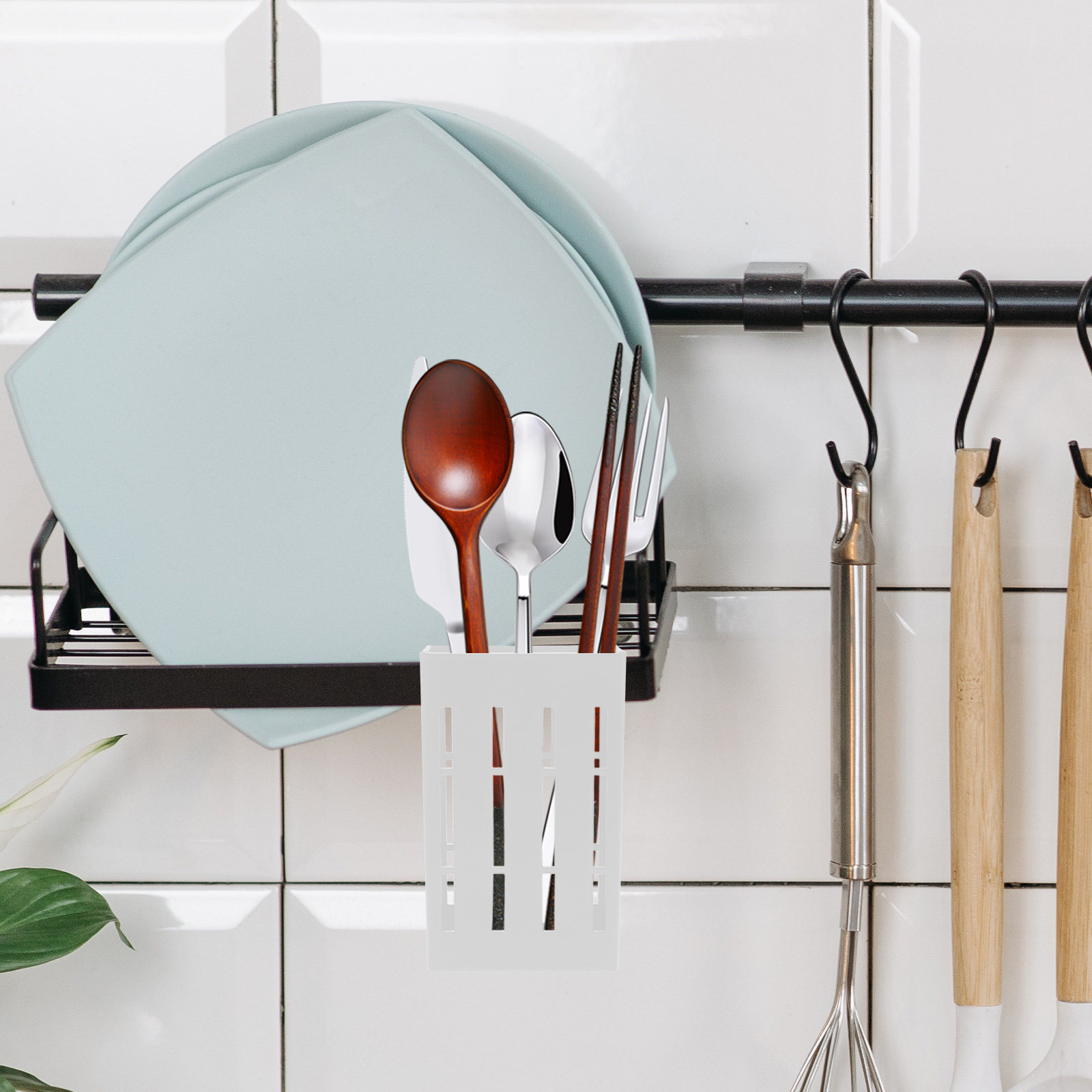 1 set kunststof wandhouder voo - Kitchen Utensil Holder recensie en prijs